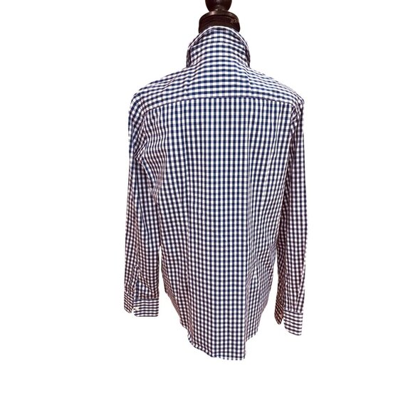 Rochelle Behrens The Icon Shirt Blue White Gingham Button Long Sleeve Womens XL - Picture 3 of 10
